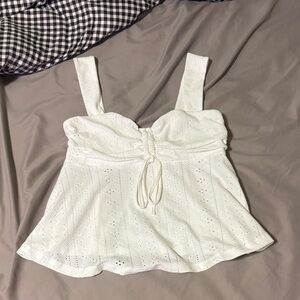 SHEIN White Eyelet Camisole Top